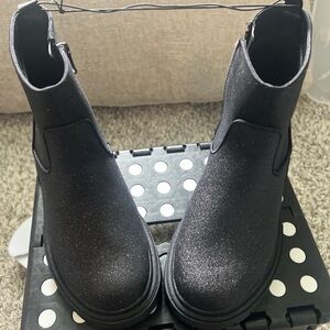 Kids Black Glitter Boots